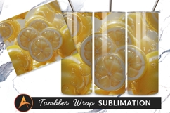 Glossy Lemons And Bubbles Tumbler Png Design Product Image 1
