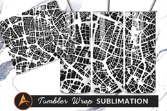 Black And White City Map Tumbler Png Product Image 1
