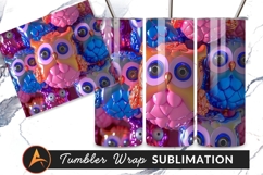 Colorful Owls Pile Tumbler Png Background Product Image 1