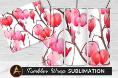 Bleeding Heart Flowers Watercolor Floral Tumbler Png Product Image 1