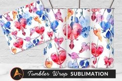 Watercolor Bleeding Hearts Floral Seamless Pattern Tumbler Product Image 1