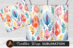 Watercolor Floral Seamless Pattern Tumbler Png Product Image 1