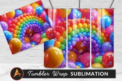 Colorful Balloons Forming Rainbow With Bubbles Tumbler Png Product Image 1