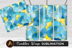 Blue And Yellow Abstract Mosaic Tumbler Png Product Image 1