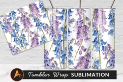 Watercolor Bluebell Flower Pattern Tumbler Png Product Image 1