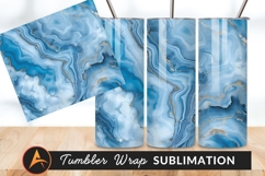 Blue Marble Texture With Golden Veins Design Product Image 1