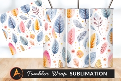 Watercolor Leaves Seamless Pattern Tumbler Png Product Image 1