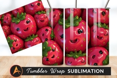 Cute Cartoon Strawberries Group Shiny Illustration Product Image 1