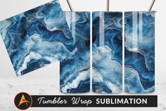 Blue And White Marble Swirls Tumbler Png Product Image 1