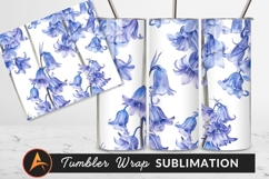 Bluebell Watercolor Seamless Pattern Background Tumbler Png Product Image 1