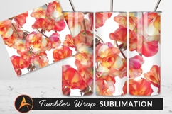 Watercolor Begonia Flowers Seamless Floral Pattern Product Image 1