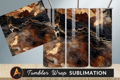 Abstract Brown And Black Gold Marble Texture Tumbler Product Image 1