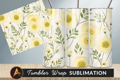 Floral Yellow Flower Seamless Pattern Tumbler Png Product Image 1