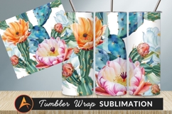 Watercolor Cactus Flowers Seamless Botanical Illustration Product Image 1
