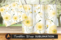 Seamless Floral Pattern Delicate Yellow Flowers Tumbler Product Image 1
