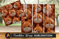 Orange Bear Cartoon Character Many Objects Tumbler Png Product Image 1