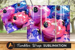 Colorful Frogs Shiny Tumbler Png Design Product Image 1