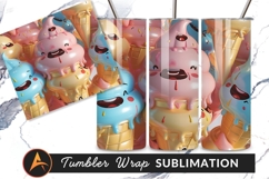 Cute Melting Cartoon Ice Cream Cone Characters Tumbler Product Image 1