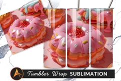 Whimsical Strawberry Donut Dessert Tumbler Png Image Product Image 1