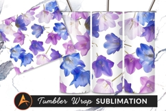 Watercolor Bellflower Seamless Pattern Tumbler Png Product Image 1
