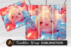 Cute Cat Balloons Background Tumbler Png Product Image 1