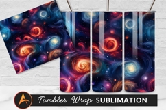 Cosmic Galaxy Background Celestial Swirls Tumbler Png Product Image 1