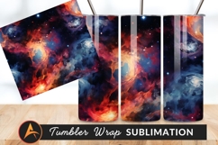 Colorful Abstract Nebula Tumbler Png Background Product Image 1