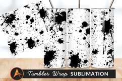 Black Ink Splatter Seamless Vector Background Texture Product Image 1