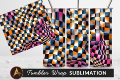 Colorful Abstract Checkered Background Tumbler Png Product Image 1