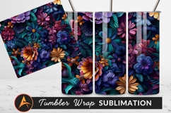 Colorful Floral Pattern For Tumbler Png Design Product Image 1