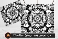 Abstract Floral Mandala Black And White Pattern Product Image 1