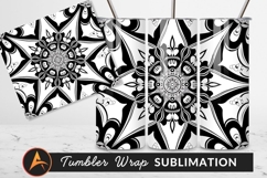 Abstract Black And White Mandala Tumbler Png Product Image 1