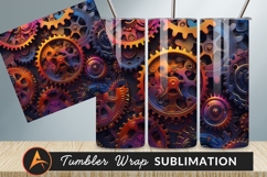 Colorful Industrial Gears Tumbler Png Illustration Product Image 1