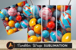 Colorful Abstract Spheres Tumbler Png Background Product Image 1