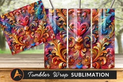 Colorful Ornate Floral Pattern Background Tumbler Png Product Image 1