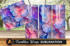 Abstract Floral Pattern Pink Blue For Tumbler Png Product Image 1