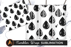 Black Water Droplets Seamless Tumbler Png Pattern Product Image 1