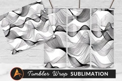 Abstract Black And White Wave Lines Tumbler Png Product Image 1