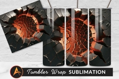 Cracked Surface Revealing Orange Interior Tumbler Png Product Image 1