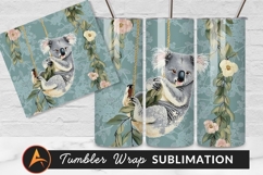 Cute Koala On Swing Floral Background Tumbler Product Image 1