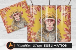 Monkey With Flowers Tumbler Png Illustration Art Product Image 1