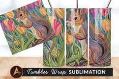 Squirrel In Tulips Artistic Render Tumbler Png Product Image 1