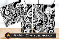 Black And White Abstract Swirl Tumbler Png Product Image 1