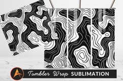 Black And White Abstract Topographic Line Pattern Product Image 1