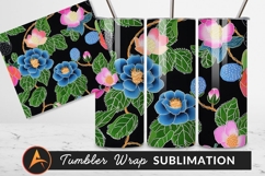 Floral Pattern Flower Design On Black Background Product Image 1