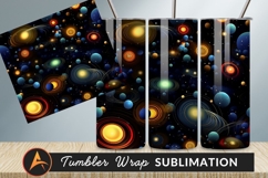 Abstract Universe Planets And Stars Tumbler Png Product Image 1