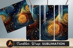 Abstract Swirls Pattern With Glowing Dots Tumbler Png Product Image 1
