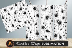 Abstract Black And White Fluid Pattern Tumbler Png Product Image 1