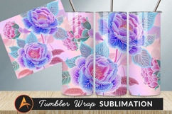 Watercolor Floral Pattern For Tumbler Png Design Product Image 1