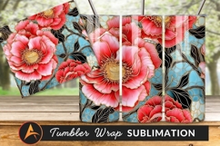 Pink Floral Art Deco Style Pattern Tumbler Product Image 1